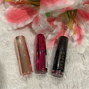 Makeup Revolution Lipstick Trio - Red, Berry, Burgundy